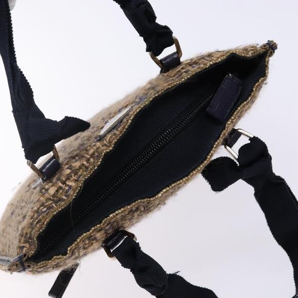 PRADA Hand Bag Tweed Beige Silver - Picture 6 of 13